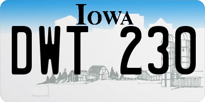 IA license plate DWT230