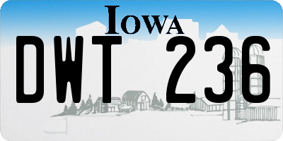 IA license plate DWT236