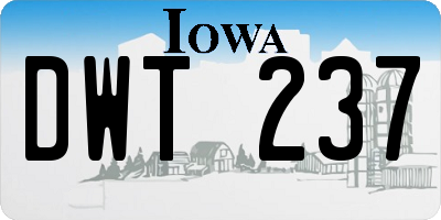 IA license plate DWT237