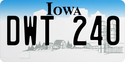 IA license plate DWT240