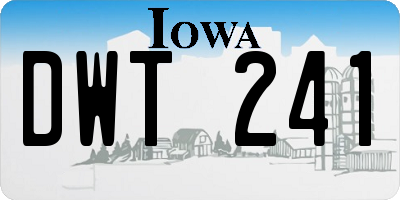 IA license plate DWT241