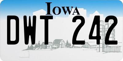 IA license plate DWT242