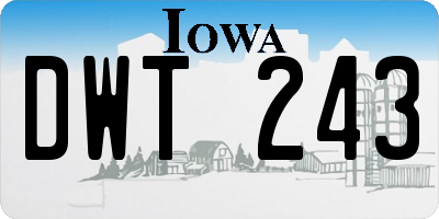 IA license plate DWT243