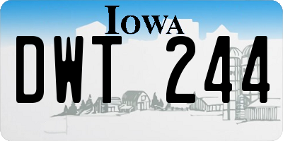 IA license plate DWT244