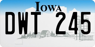 IA license plate DWT245