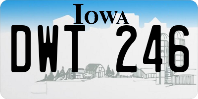 IA license plate DWT246