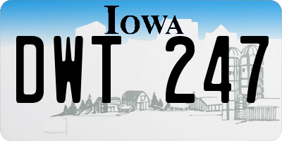 IA license plate DWT247