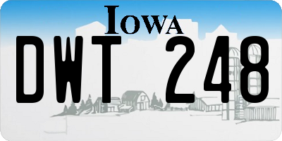 IA license plate DWT248