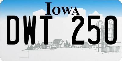 IA license plate DWT250