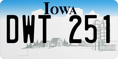 IA license plate DWT251