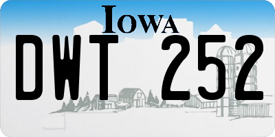 IA license plate DWT252
