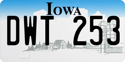 IA license plate DWT253