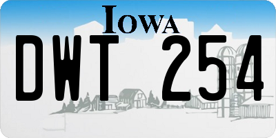 IA license plate DWT254