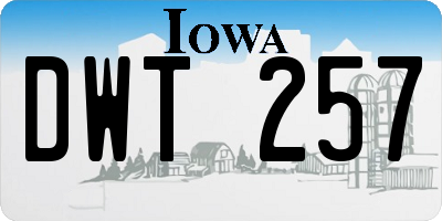 IA license plate DWT257