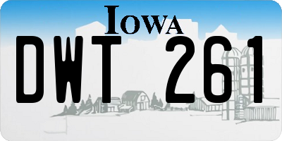 IA license plate DWT261