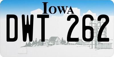 IA license plate DWT262