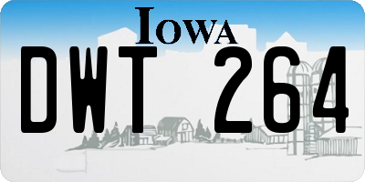 IA license plate DWT264