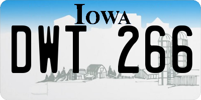 IA license plate DWT266