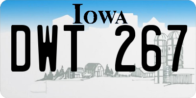 IA license plate DWT267