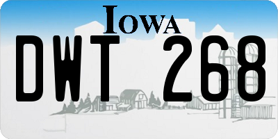 IA license plate DWT268