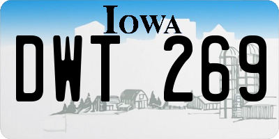 IA license plate DWT269