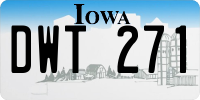 IA license plate DWT271