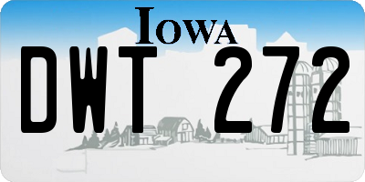 IA license plate DWT272