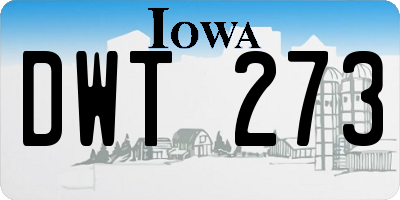 IA license plate DWT273