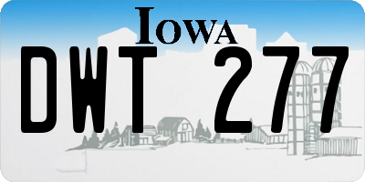 IA license plate DWT277