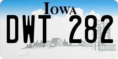 IA license plate DWT282