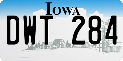 IA license plate DWT284