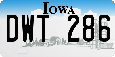IA license plate DWT286