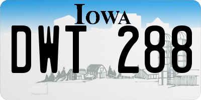 IA license plate DWT288