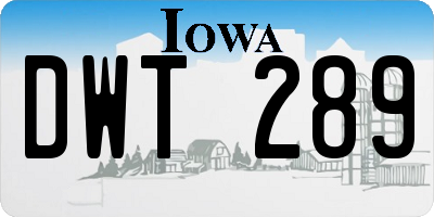 IA license plate DWT289