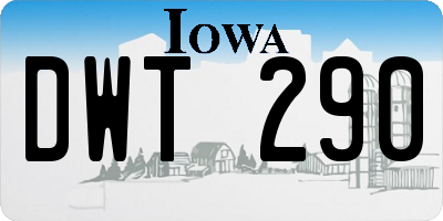 IA license plate DWT290