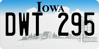IA license plate DWT295
