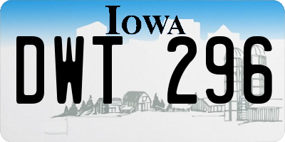 IA license plate DWT296