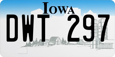 IA license plate DWT297