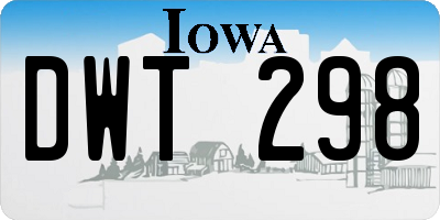 IA license plate DWT298