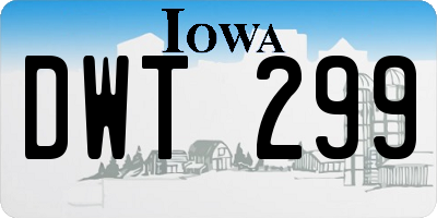 IA license plate DWT299