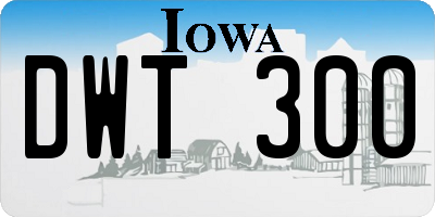 IA license plate DWT300