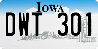 IA license plate DWT301