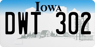 IA license plate DWT302