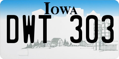 IA license plate DWT303