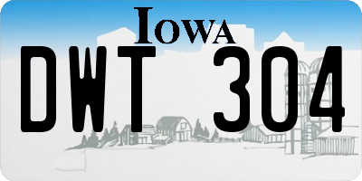 IA license plate DWT304