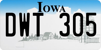 IA license plate DWT305