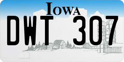IA license plate DWT307