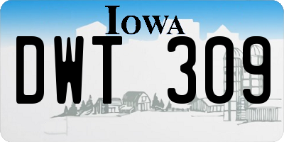 IA license plate DWT309