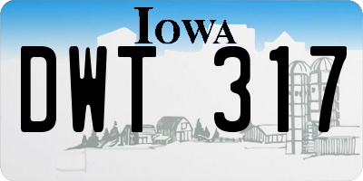 IA license plate DWT317