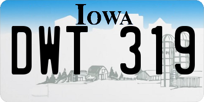 IA license plate DWT319